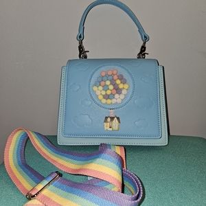 Loungefly BoxLunch Exclusive Disney Pixar Up House Pom Pom Balloons Hand Bag